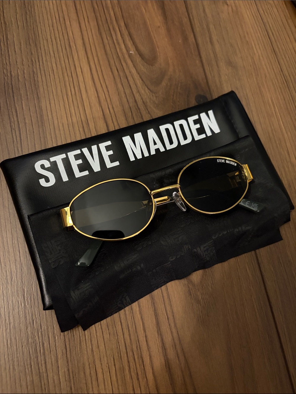 Steve Madden Gold Frame Black Lens Men's Sunglasses